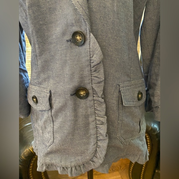 Maunces Ruffle Trim Jacket Women's Medium - Picture 2 of 8